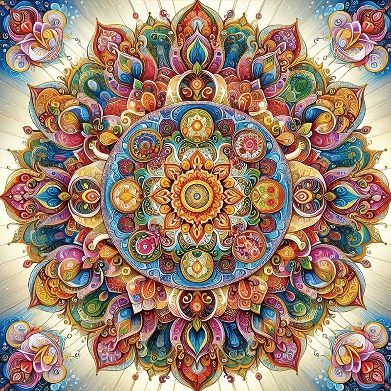 Mandala Pattern Adult Diamond Art Diamond Painting Kit, Round/square Diamond Full Diamond Diamond Pa