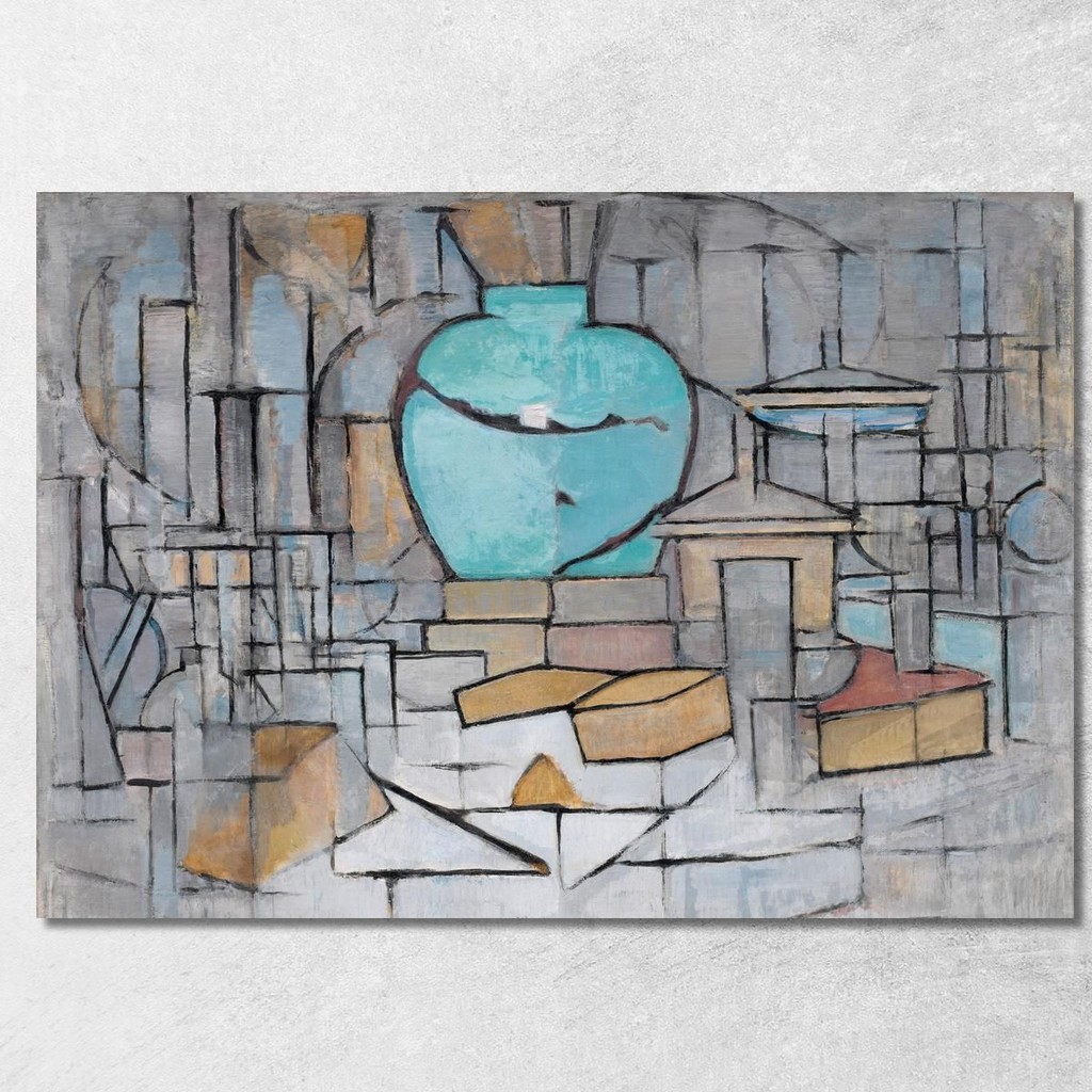 Still Life With Gingerpot 2 Piet Mondrian, pmn64 ภาพพิมพ์บนผ้าใบแคนวาส