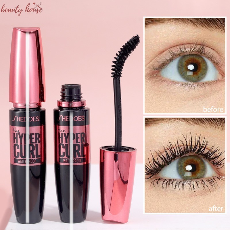 [BZ]มาสคาร่ากันน้ํา 24H Smudge-Proof, Volumizing & Longening Black Mascara พร้อมเอฟเฟกต์ดัดผม, กันเห