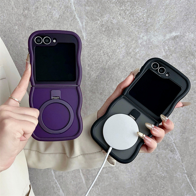 แหวนแม่เหล็กขาตั้ง Wave กรอบ Matte สําหรับ Samsung Galaxy รูปที่ 2