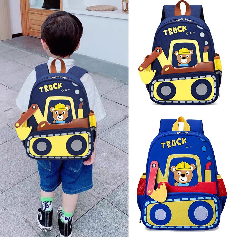 ต้นฉบับกระเป๋านักเรียนเด็กชายสังเกตเครื่องจักรไหล่กระเป๋าเป้สะพายหลัง น่ารัก 3-8 ปีการสร้างแบบจําลองกระเป๋า 13 นิ้ว