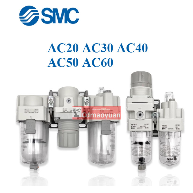 SMC Filter Triple Piece AC20/AC30/AC40-01-02-03-04/E/G/D/D/DG/DE/CG-BA