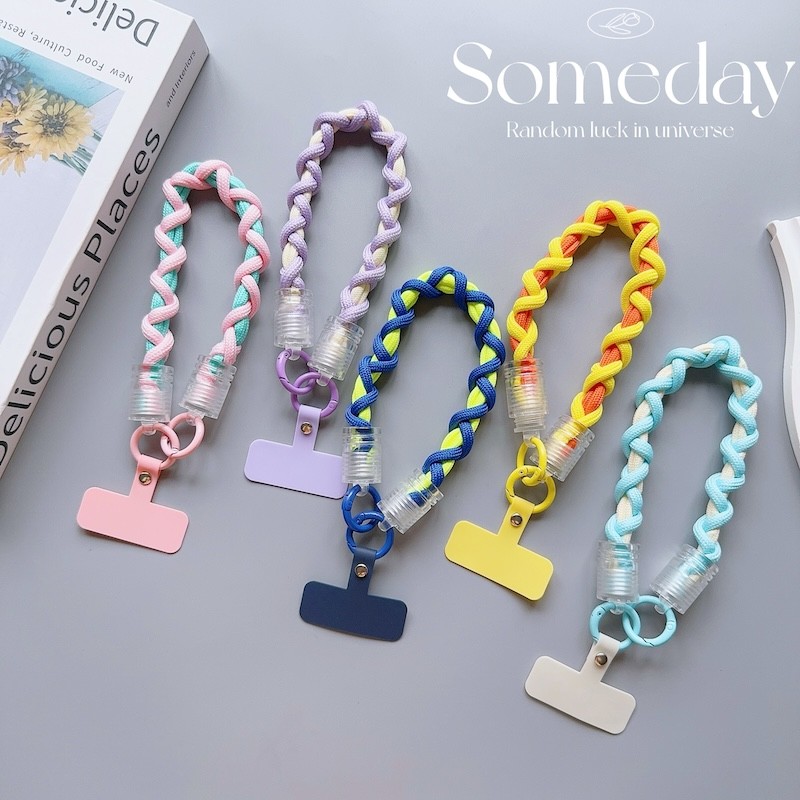 Anti-lost Lanyard Hand Chain โทรศัพท์สายรัดข้อมือแขวนเชือกสี Candy โทรศัพท์ Chain สายคล้องโทรศัพท์มือถือ