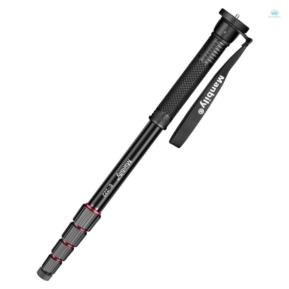 Yb2 Monopod Manbily E-222 64.1 นิ้วกล้อง Monopod อลูมิเนียม 5 ส่วน 5 กก./11 ปอนด์ความจุ 1/4 นิ้วถึง 3/8 นิ้วสกรู & 3/8 นิ้วรูเกลียว