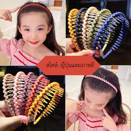BWF10 (ร้านไทย) ที่คาดผม กันลื่น ลายคลื่น แบบเรียบง่าย( เครื่องประดับผม เด็กและผู้ใหญ่)