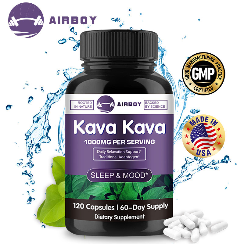 อาหารเสริม Kava Mood Support - แคปซูล Kava Kava ขนาด 1000 มก. ต่อเสิร์ฟ Fast-Acting Mood and Relaxing อาหารเสริม - สําหรับความเครียดบรรเทา เน้นและความเข้มข้น