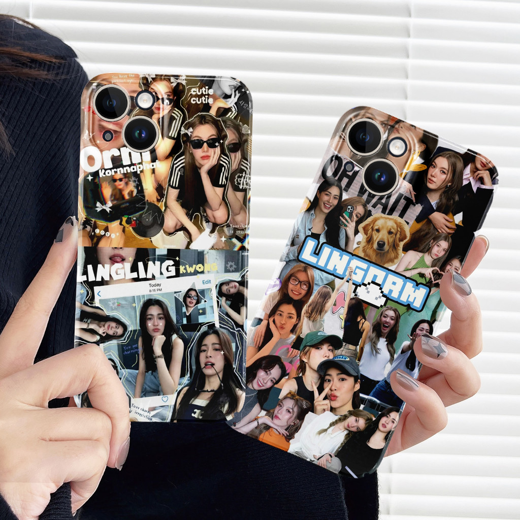 LingOrm หลิงออม linglingkwong ormkornnaphat สําหรับiphone 15 Pro Max 16 14 XR 13 12 11 Pro Max 8 7 6 6S Plus X Xs Max Se 2020 13 12 11 Glossy TPU Soft Case ShockProofกล้องป้องกัน