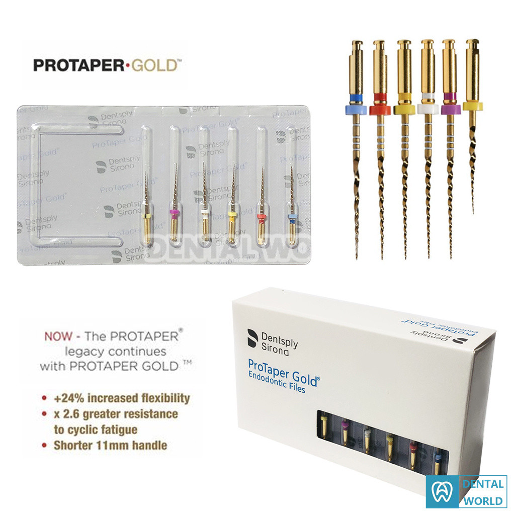 บรรจุภัณฑ์ใหม่ Dental Super File Gold Rotary Pro การเปิดใช้งานความร้อนยืดหยุ่นเครื่องยนต์ Taper Files สําหรับทันตแพทย์รากคลองฟัน