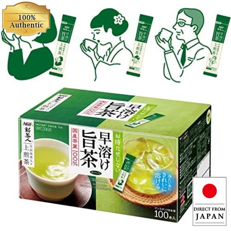 AGF Shinchajin ละลายเร็ว Umcha Uji Matcha Sencha Sticks 100 [แท่งชา] [ชาเขียวชนิดผง] [ไม่ต้องใช้ถุงช