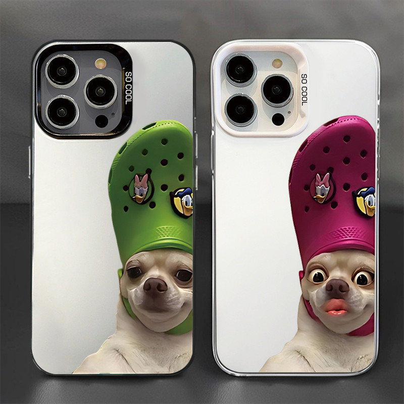 COD ใช้ได้ iphone 11 13 12 14 15 Pro MAX 14 15 7 Plus X XR XSMAX ลูกสุนัขรองเท้าแตะตลกเคสโทรศัพท์การ์ตูนกันกระแทกน่ารัก