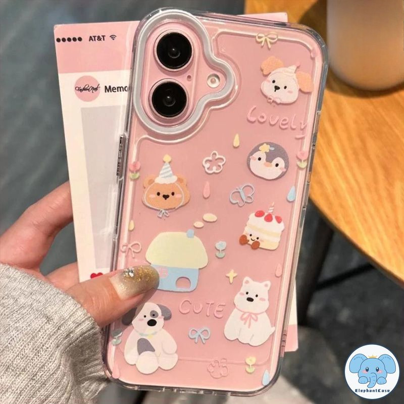 ลูกสุนัขน่ารักโบว์เคสSamsung A55 A06 A12 A05s A13 A20 A03 A03s A50 A02s A20s A51 A52s A33 A32 A52 A30 A21s โบว์สัตว์เคส