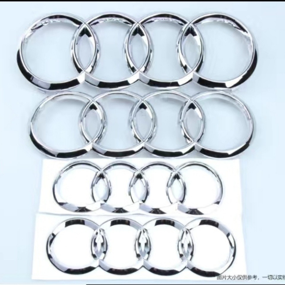 Audi เฉพาะสี่วงแหวน Q3Q5มาตรฐานกริดแก้ไข RS3โลโก้รถวงกลมด้านหลังและด้านหลัง