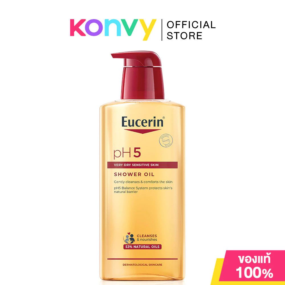 Eucerin PH5 Very Dry Sensitive Skin Shower Oil 400ml ยูเซอริน ครีมอาบน้ำ สำหรับผิวแห้งมาก บอบบางแพ้ง่าย.
