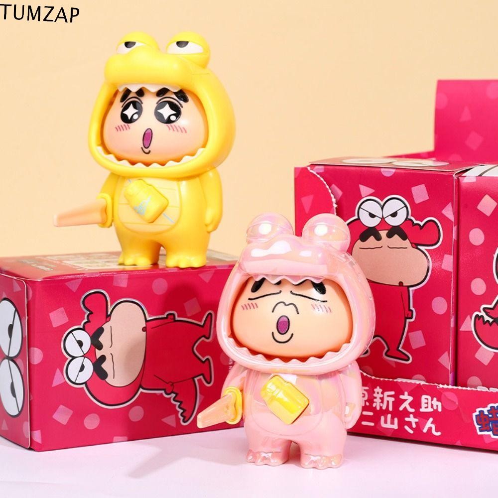 Tumzap ตุ๊กตาเปลี่ยนหน้าเครยอนชินจัง, งานฝีมือ DIY พลาสติก ของเล่นแต่งหน้าหน้าชินจัง, ของเล่นโต้ตอบสไตล์จีน 3 ใบหน้ามินิเปลี่ยนหน้าของเล่นเด็กเด็กผู้หญิง