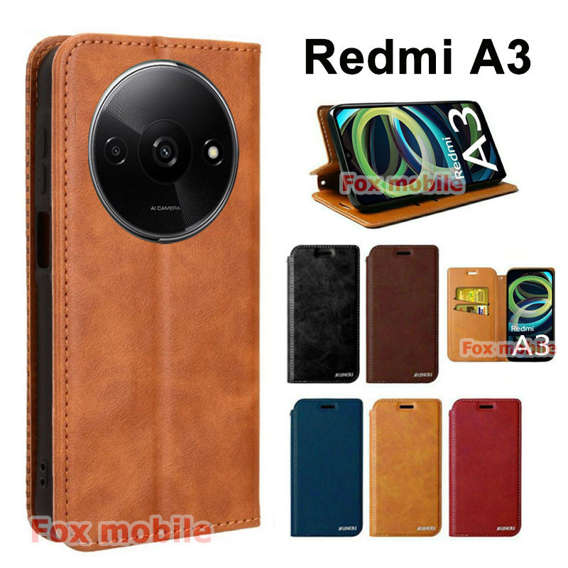 รุ่นใหม่ Redmi A3 เคสฝาพับ ตั้งได้ ล็อคได้ สำหรับ เรคมี่ เคสกันกระแทก RedmiA3 Redmi13C ใส่บัตรได้ พร้อมส่งในไทย XUNDU