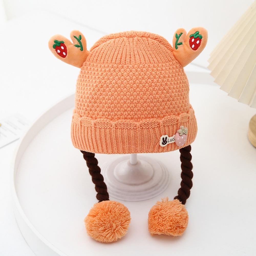 ปิตาชิโอ หมวกสวมหัว, ถักหนา ฝากระโปรง หมวก, วิกผม ผมเปีย ฤดูหนาวที่อบอุ่นทารกแรกเกิดป้องกันหูหมวกกลางแจ้ง