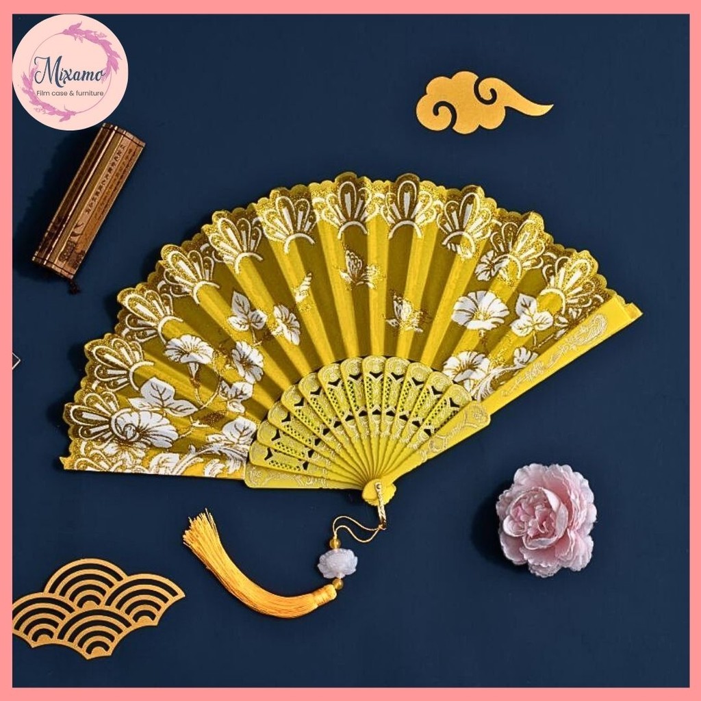 --MXM--พัดจีน สีสวย  (23 cm) พัดจีนสวยๆ #AD-0009