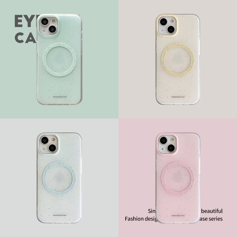 Dopamine Splashed Ink Magnetic Attraction Case สําหรับ iPhone 16 15 14 13 12 Pro Max Full Coverage รูขนาดใหญ่ออกแบบที่ละเอียดอ่อนฝาครอบป้องกันการตก
