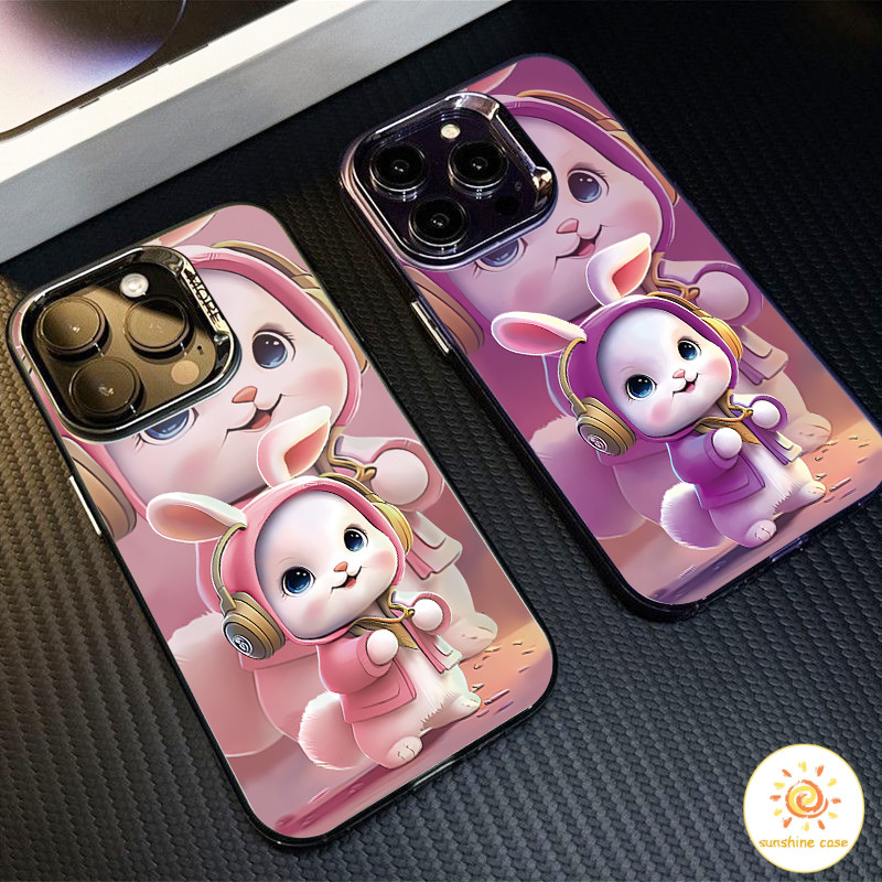 🔥GOOD🔥 เคส iPhone เรียบง่ายสไตล์อะนิเมะกระต่ายแฟชั่น 3 มิติ ไอโฟน11 For iPhone12 13 14 15 16 Pro MAX X XS XR XS 7 8Plus