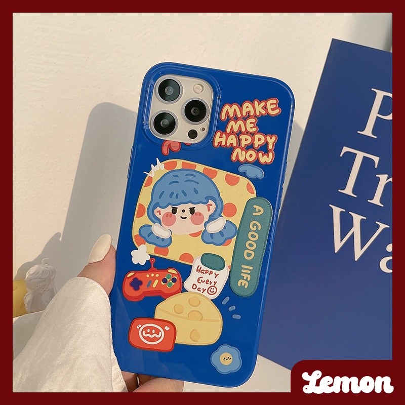[Lemon] เคสโทรศัพท์ซิลิโคน TPU เนื้อเงา สีน้ําเงินเข้ม สําหรับ 14/14pro/14plus/14promax/7 8 7plus 8plus 11 12 X XS XR XSMAX 11pro 12promax 11promax 12promax 13 13pro 13promax