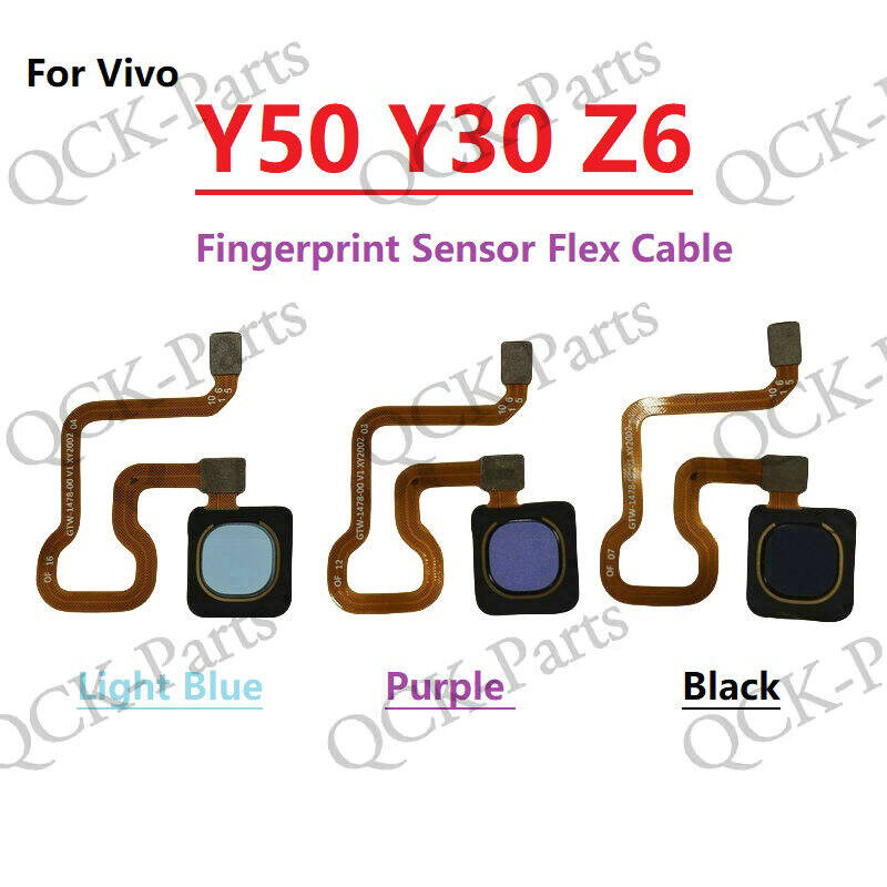 สําหรับ Vivo Y50 Y30 Z6 เครื่องสแกนลายนิ้วมือ Touch ID ปุ่มบ้าน Flex Cable