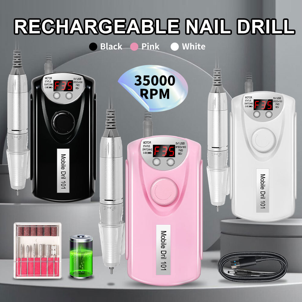 รุ่น101 เครื่องเจียรเล็บ 30000RPMเครื่องเจียเล็บไฟฟ้า ตะไบไฟฟ้า อุปกรณ์ทำเล็บ มืออาชีพ แบบพกพา เจียรเล็บ มีแบตเตอรี่