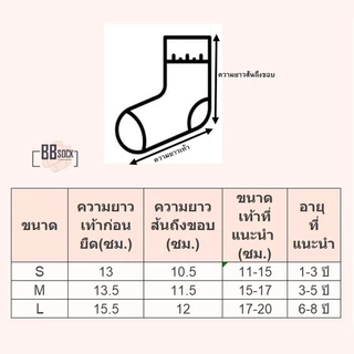 ถุงเท้าเด็ก ขอบระบาย ข้อกลาง พร้อมส่งจากไทย