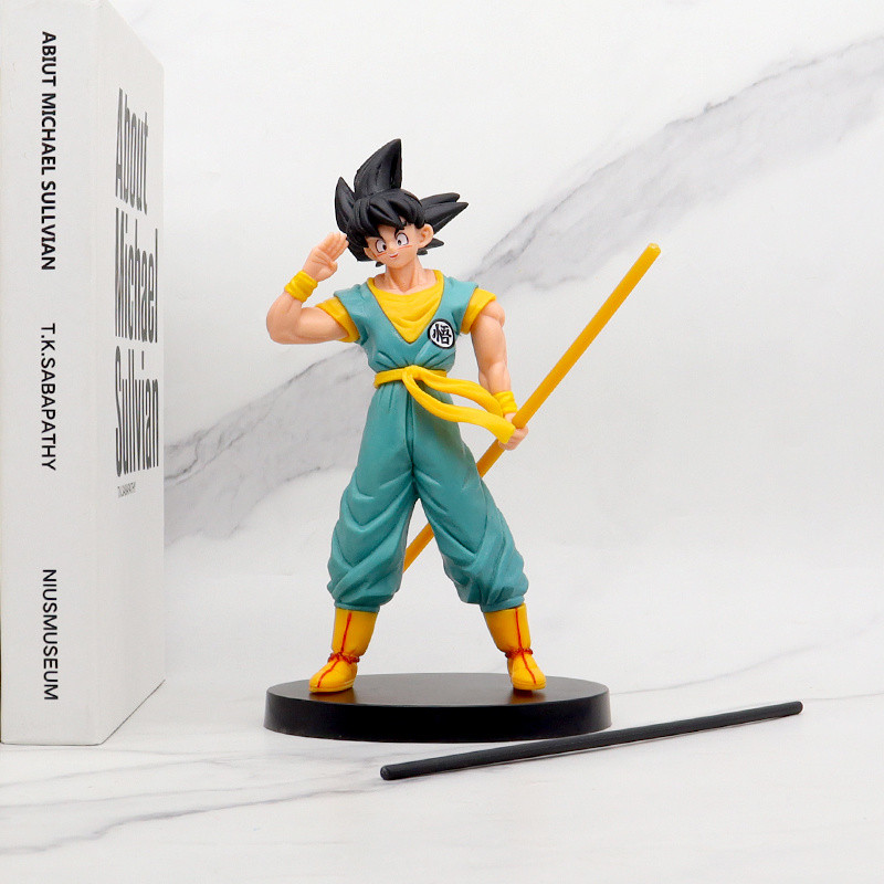 [คําแนะนําในสมอ] ฟิกเกอร์ดราก้อนบอล GT10th Anniversary Goodbye Goku Golden Hoop Stick Super Large So