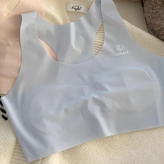เสื้อซับในเด็กไร้ตะเข็บ แบบสวม เว้าหลัง สำหรับเด็กนักเรียน เด็กวัยรุ่น เสื้อชั้นในเด็กผู้หญิง ฟองน้ำเย็บติดแบบบาง