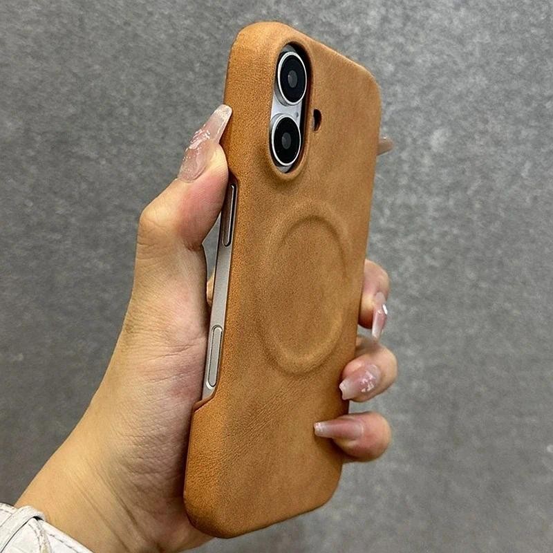 หรูหรา Cortex ไร้สายชาร์จเคสโทรศัพท์สําหรับ iPhone 12 13 14 15 16 Pro Max Plus ฝาครอบกันชนแม่เหล็ก