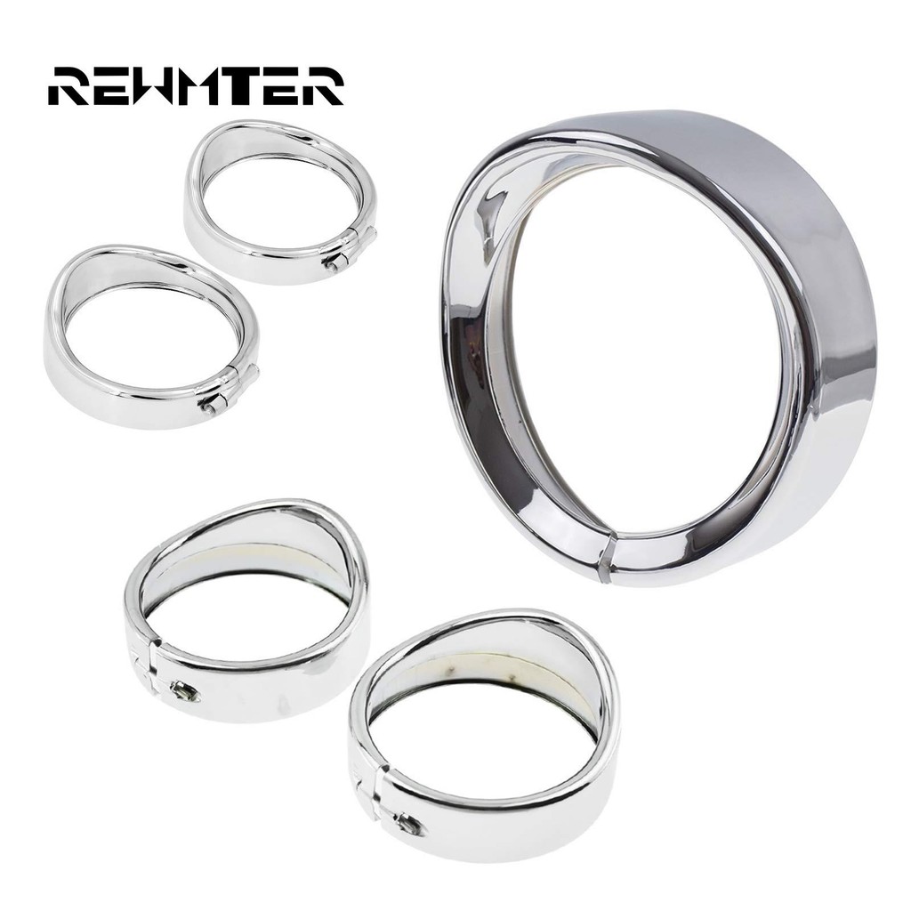 รถจักรยานยนต์ 7 ไฟหน้าแหวนตัด + 4.5 ฝาครอบไฟตัดหมอก + Visor สไตล์ไฟเลี้ยว Chrome สําหรับ Harley สําหรับ Softail FLH สําหรับ Touring