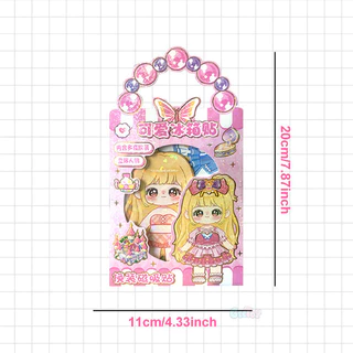 GeeToy 4Pcs DIY ตู้เย็นสติกเกอร์แม่เหล็กของเล่นการ์ตูนเจ้าหญิงแต่งตัวสติกเกอร์ชุดของเล่นทํามือสําหรับเด็ก