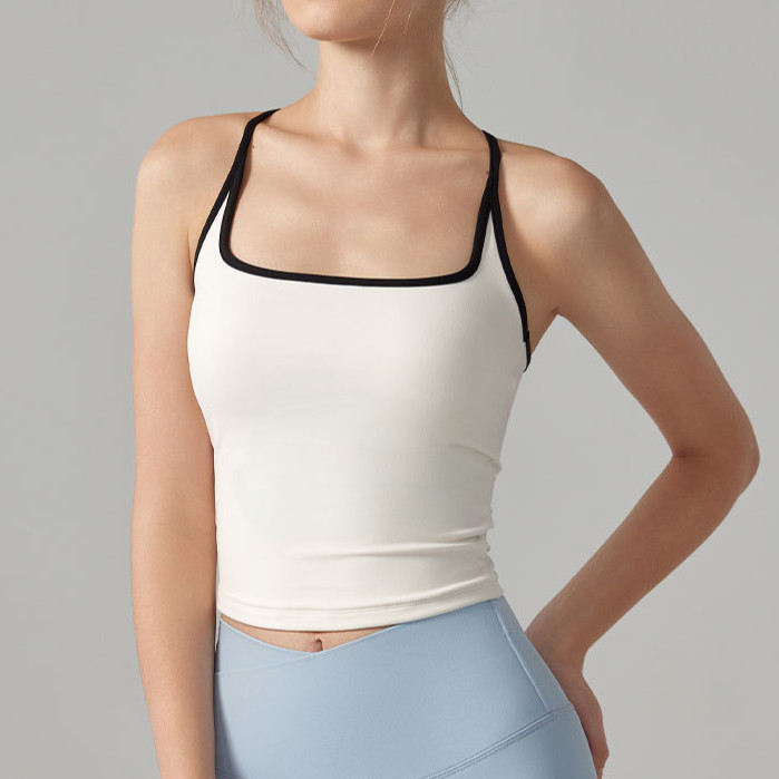 Yoga Sports Bra Fixed Pads Racer Back Moisture-wicking — صورة 7