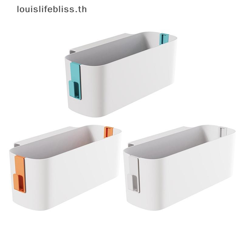 Louislifebliss แคดดี้เก็บของพลาสติกข้างเตียงพร้อมตะขอแบบถอดได้ตะกร้าแขวนกล่องจิปาถะใหม่