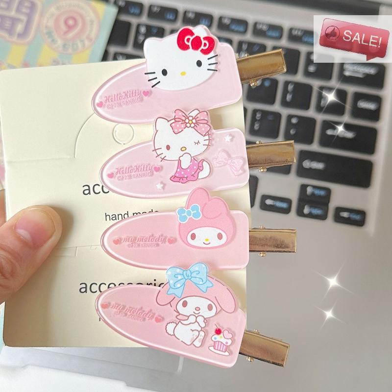 At 2 ชิ้น/เซ็ต Sanrio ผม Bang คลิปฤดูร้อน Hairpin ไม่มี Crease Hello Kitty Kuromi Barrette ผมด้านข้าง Clamp สําหรับสาวอุปกรณ์เสริมผม A