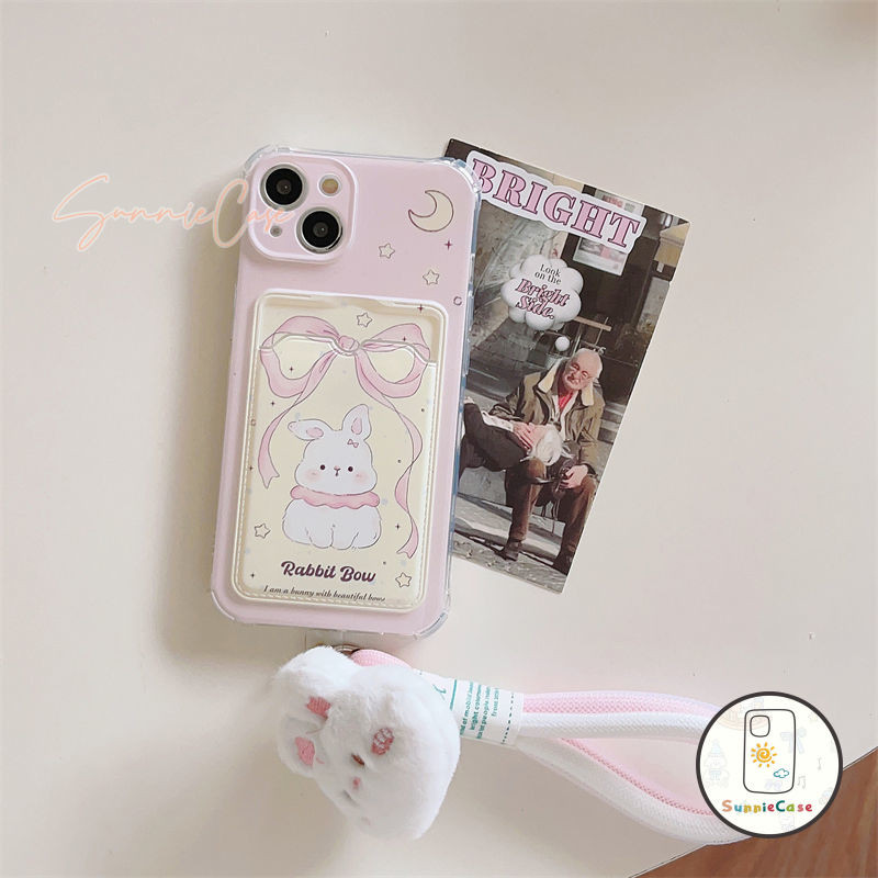 เคสไอโฟน8 การ์ตูน กระต่าย สำหรับ โบว์ เคส IPhone 17 13 16 14 11 15 12 Pro Max 8 7 6S 6 Plus XS XR X Max กล่องใส่บัตร เคส - รูปที่ 2