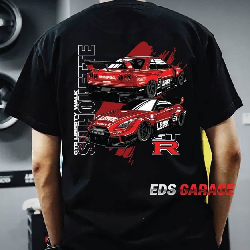 🌲เสื้อ 2024รูปแบบใหม่ Nissan Skyline 35 R35 GTR35 GTR  T-shirt จอร์เก้น คล็อปป ชายและหญิง ครึ่งแขนco