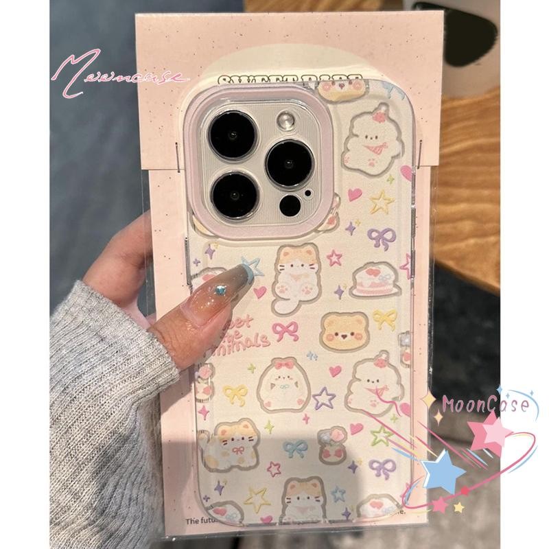 น่ารัก คิตตี้ เคสคู่ เคสไอโฟน11สำหรับ เคส IPhone 13 14 12 15 11 16 Pro Max X XR XS Max 7 8 Plus SE 2020 โปร่งใส เคส