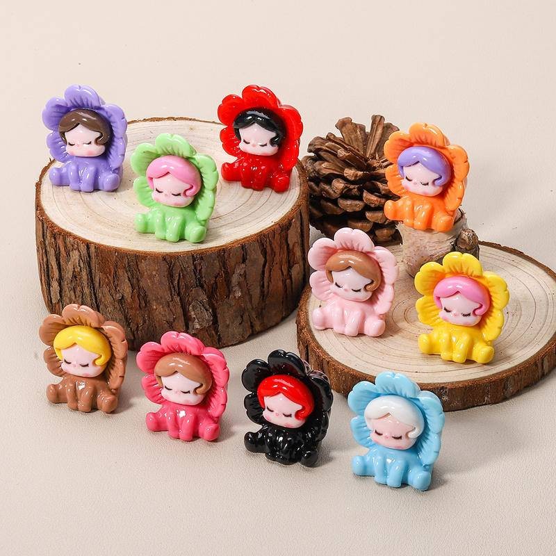 10 ชิ้น (1 ชิ้นต่อสไตล์) กลีบมนุษย์ diy เรซิ่น 3D สร้างสรรค์เครื่องประดับเครื่องประดับ