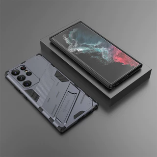 เคสป้องกันการกระแทกสําหรับ Samsung Galaxy S25 S24 S23 S22 S21 FE Ultra Plus Anti Shock Armor Shell Stand Case ฝาหลัง