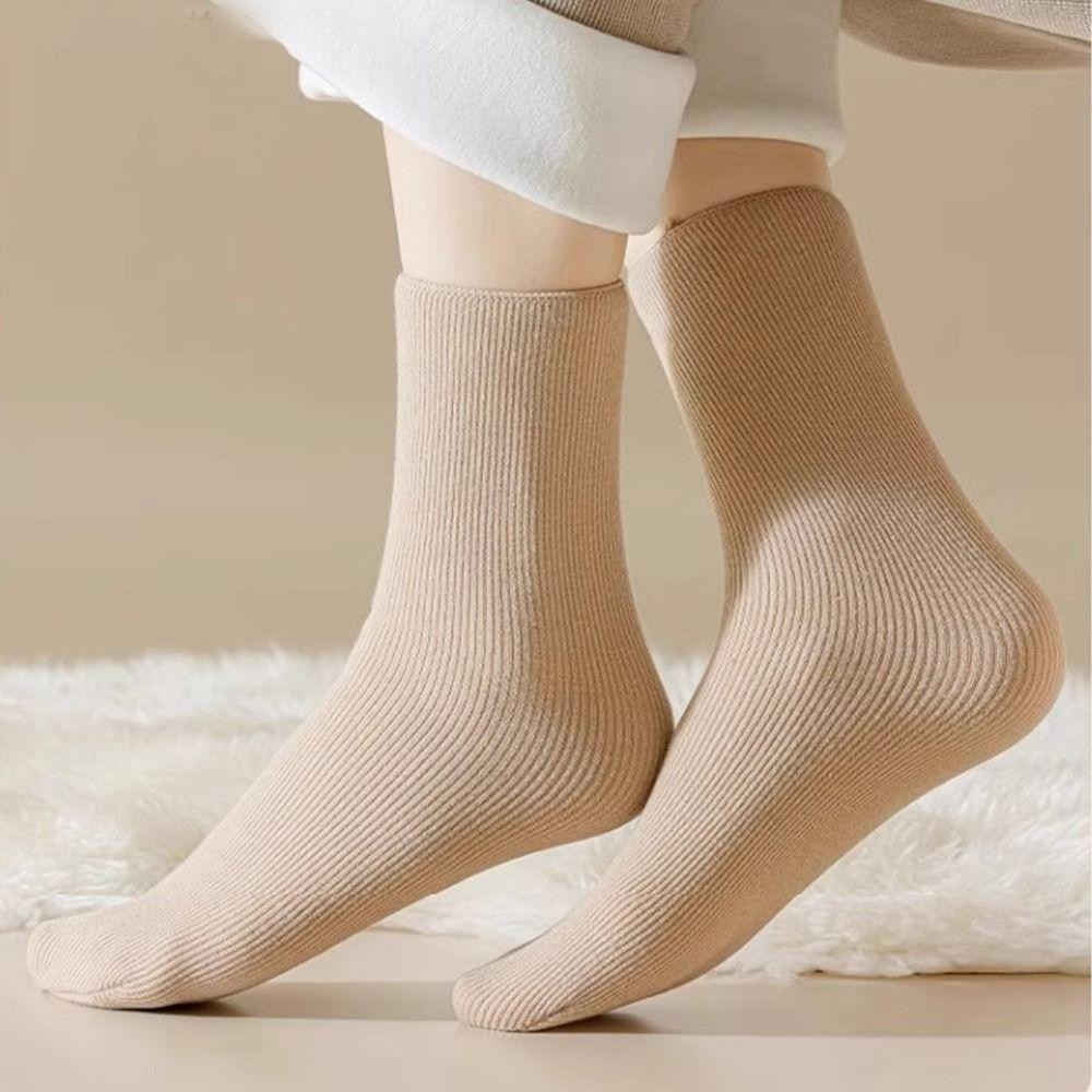 โอนจิone หนาตุ๊กตาหิมะถุงเท้า,กลางหลอดสีทึบกํามะหยี่ชั้นร้านขายชุดชั้นใน,สบายๆไม่มีรอยต่ออบอุ่นนุ่มฤดูหนาวอุ่นถุงเท้ากลางความยาวสําหรับผู้หญิงบุรุษ - รูปที่ 3