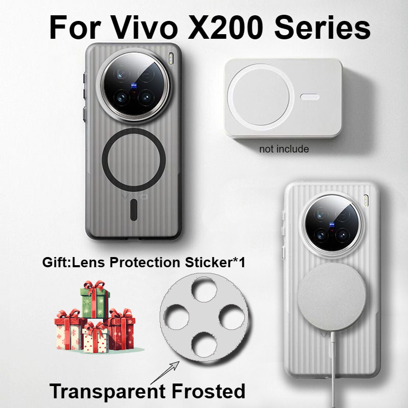 Super Thin Simple แฟชั่นลูกฟูกแม่เหล็กตะแกรงเคลือบเงา Micro Frosted โลหะปุ่มส่วนบุคคลสําหรับ Vivo X200 Pro Mini คลุมทั้งหมดกันกระแทก