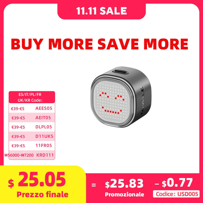 TOWILD TL08 Intelligent Expression Taillight 140 Cob Led Braking Sensor Bike Rear Light Customizable