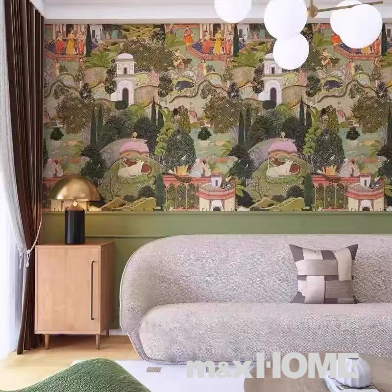 44cmx5m วอลเปเปอร์อเมริกัน สไตล์โรมัน วอลเปเปอร์สไตล์อินเดีย wallpaper Home Dec