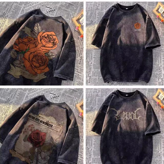 พร้อมส่งจากกทม มาถึงใน 2วัน เสื้อยืดผ้าฝ้ายแขนสั้นพิมพ์ลายผู้ชาย สวมใส่สบาย ระบายอากาศได้เสื้อยืดฟอกทันสมัยและอินเทรนด์