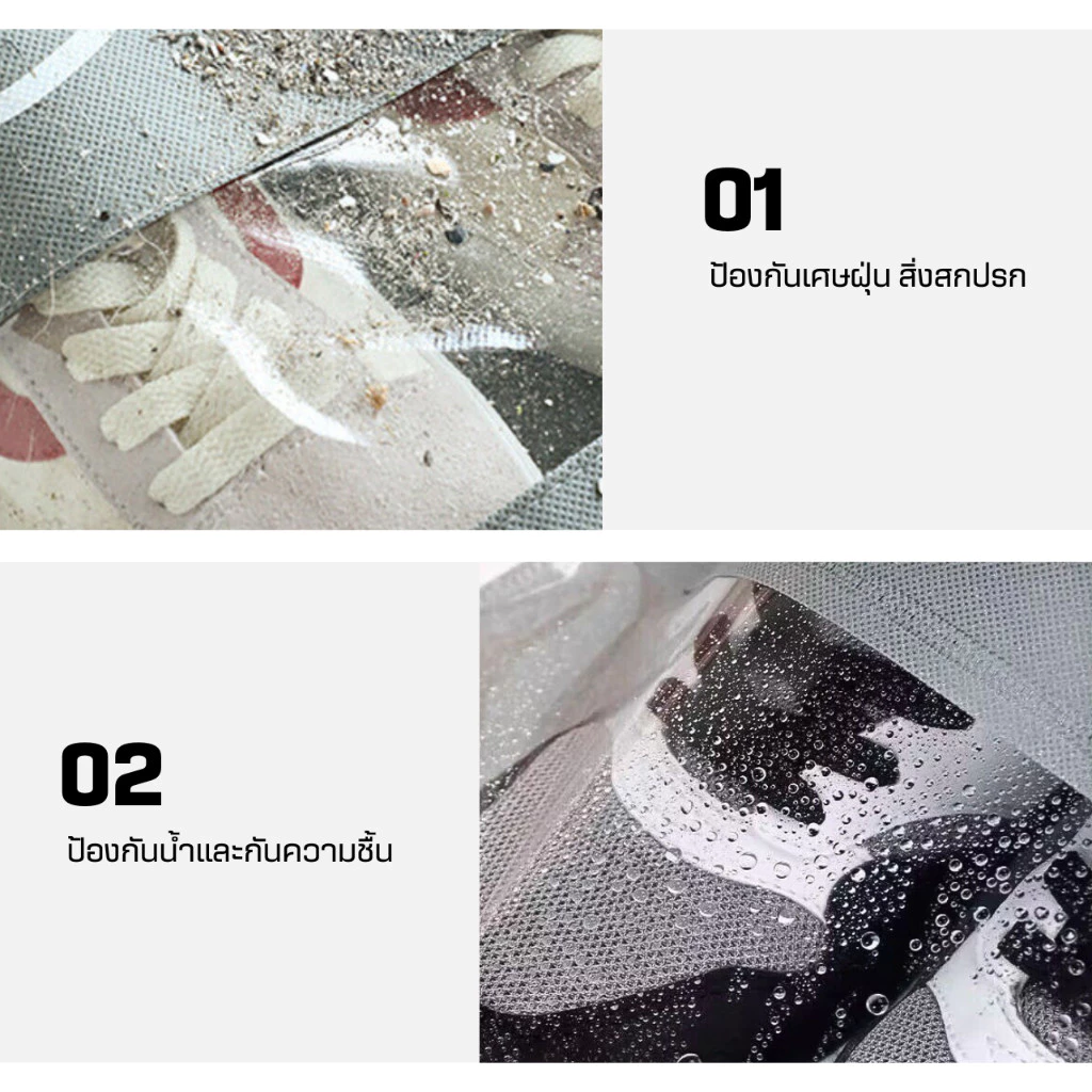 ถุงใส่รองเท้าอเนกประสงค์(รุ่นกันน้ำมีเชือกรูด) ถุงเก็บรองเท้า ถุงจัดระเบียบ ถุงหูรูด กระเป๋าเก็บของ ถุงผ้า thumbnail 5