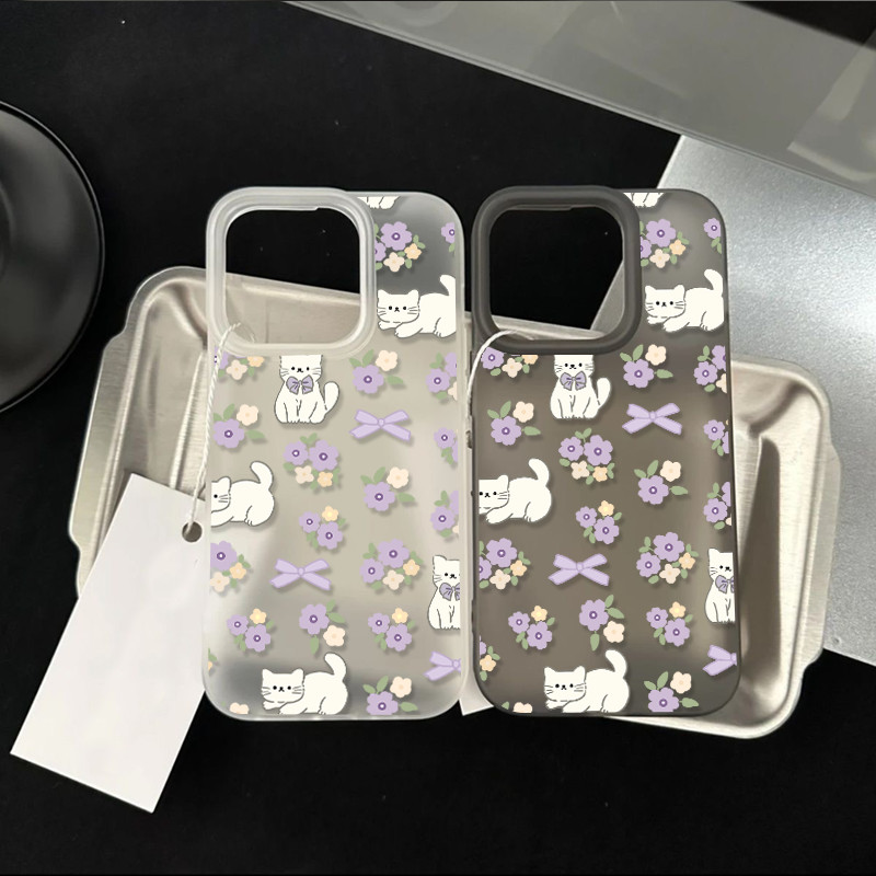 Poppa เคสโทรศัพท์การ์ตูน Matte น้ำแข็ง เชอร์รี่ ฝาครอบโทรศัพท์นุ่ม IPhone 11 14 15 13 12 Pro MAX XR 7/8 Plus 16 XS MAX