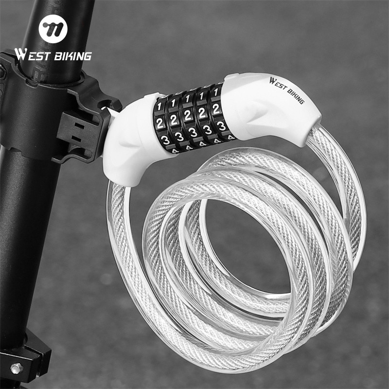 WEST BIKING สายเคเบิ้ลล็อคจักรยาน กันขโมย แบบพกพา