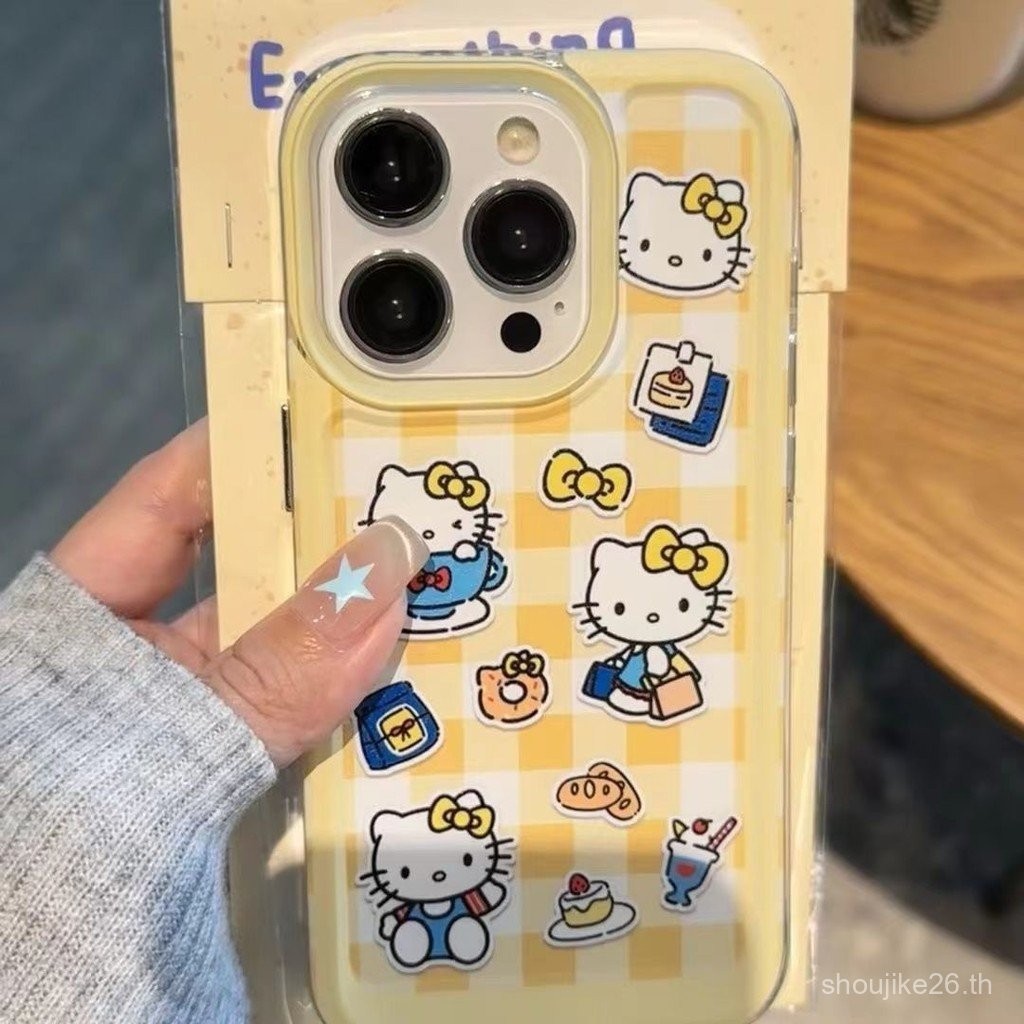 ถ้วย Hello Kitty เคสโทรศัพท์มือถือ12/11ใสสำหรับ iphone15/14Promax/13 7/8PLUS เคสนิ่ม XR ivvx