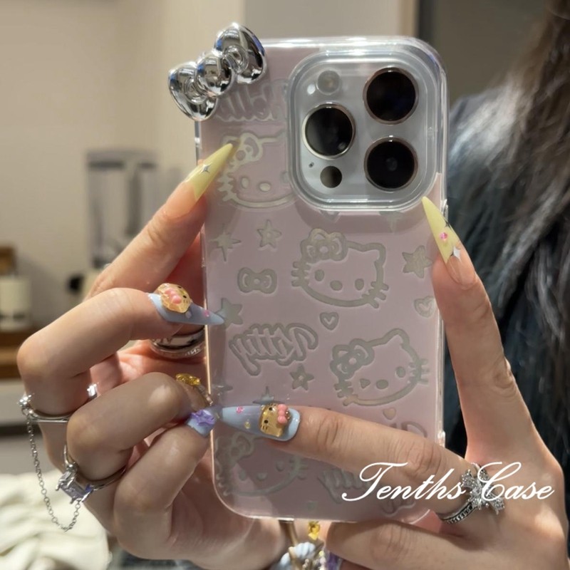 SAMSUNG สําหรับsamsung A06 A16 A35 A25 A15 A05 A03 A04s A12 A13 A14 A23 A24 A32 A34 4G A51 A52s A53 A54 A55 5G S23 S24 S24 นุ่มเงินKittyฝาครอบกรณีFeather 3Dเคสโทรศัพท์ - รูปที่ 5